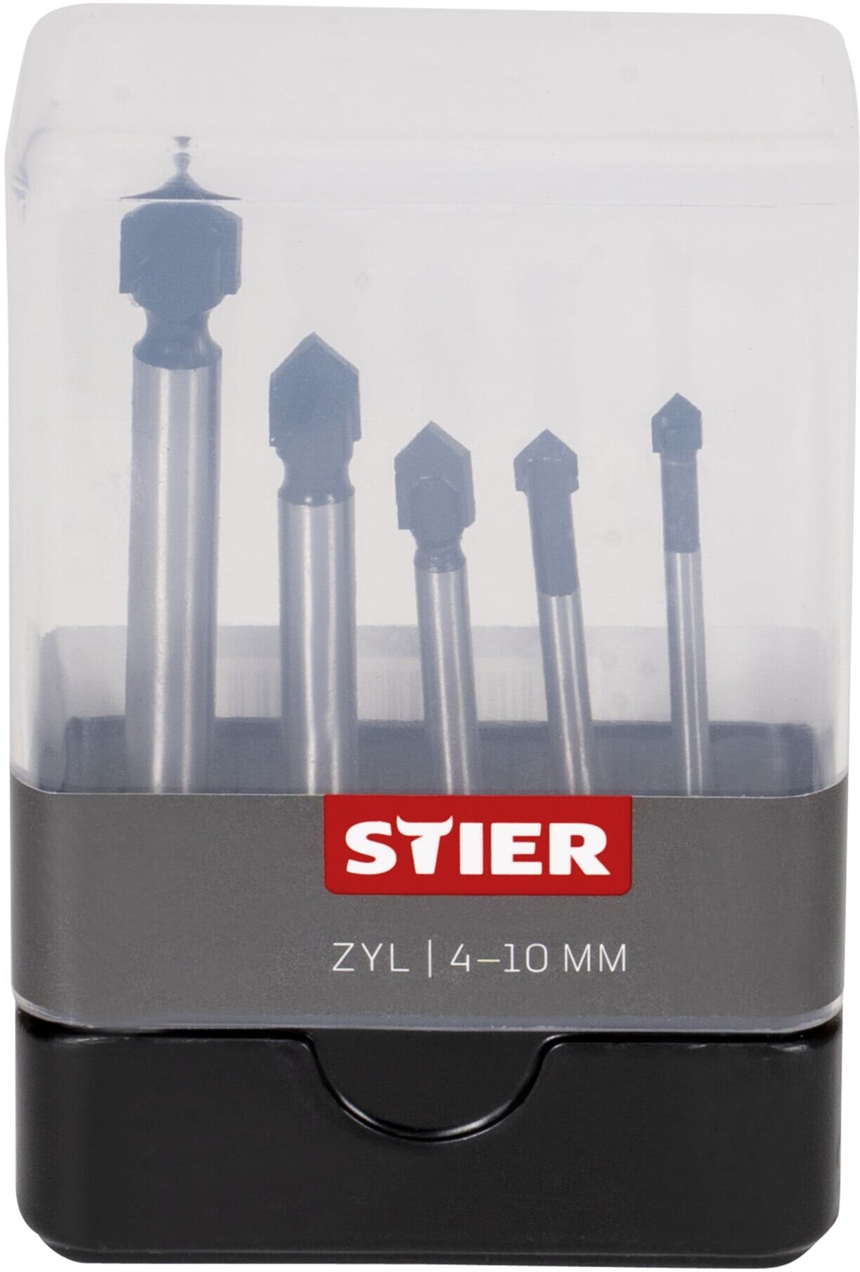 STIER Fliesenbohrer Set 5-tlg. Zylinderschaft 4 - 10 mm (906754)