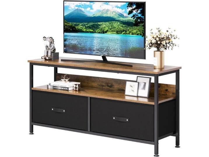 MEUBLE DE CHAMBRE / COMMODE DE CHAMBRE-MARRON- AVEC 2 TIROIR EN TISSU-MEUBLE TV