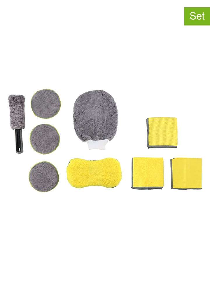 Dunlop 9tlg. Auto-Reinigungsset in Gelb/ Schwarz - onesize