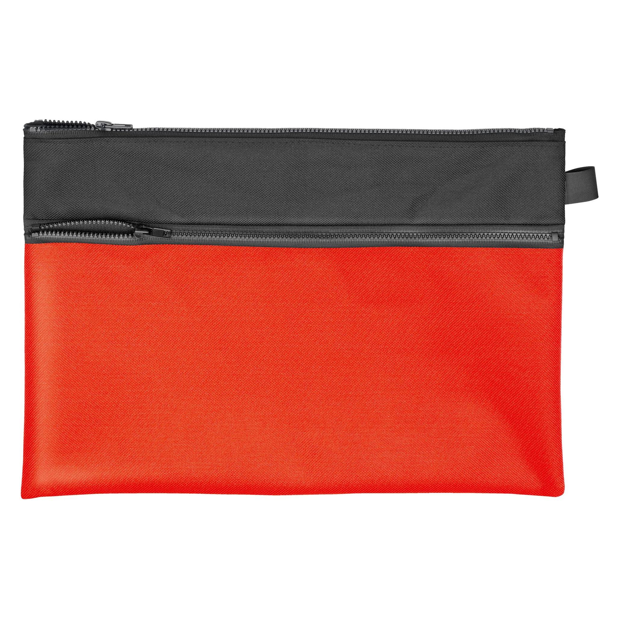 Veloflex Reissverschlusstasche VELOBAG Combi, Stoff, schwarz/rot, DIN A4, 342 x 230 mm (2724220)
