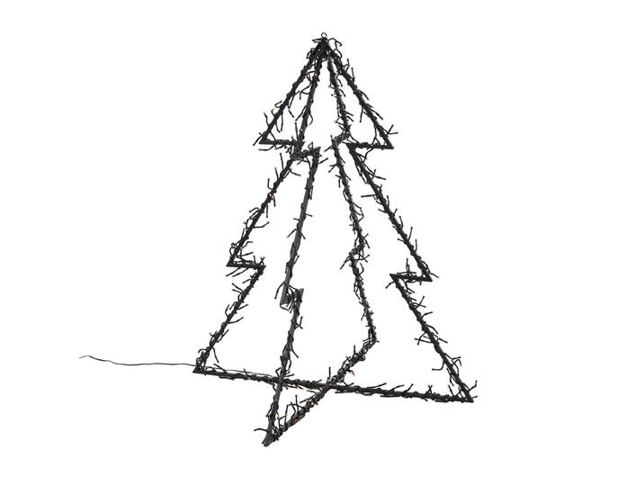 Sapin de Noël noir avec LED IP44 - Brilli