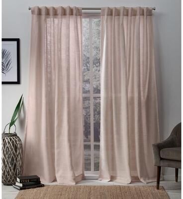 ATI Home Bella Sheer Hidden Tab Top Curtain Panel Pair