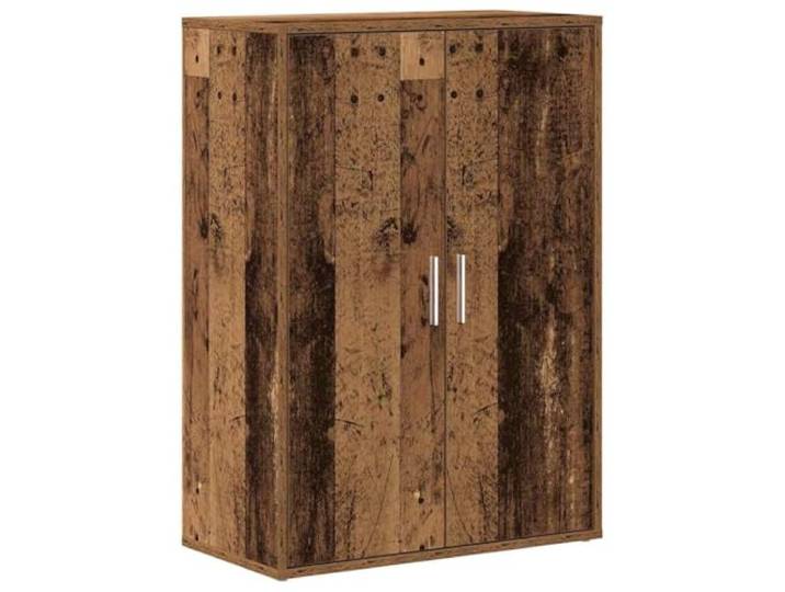Sideboard Altholz 60 x 31 x 84 cm Holzwerkstoff Rechteckige Form, Holzregale, Scharnier-Türen, Bargriffe, glatte Oberfläche, Ess- und Wohnzimmer