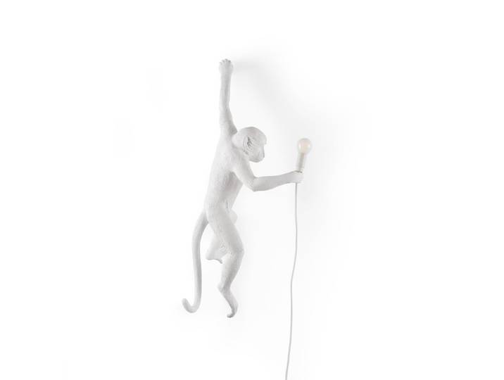Monkey Hanging Wandleuchte Left Weiß - Seletti Monkey Lamp - Wohnzimmer - Design - Kunststoff