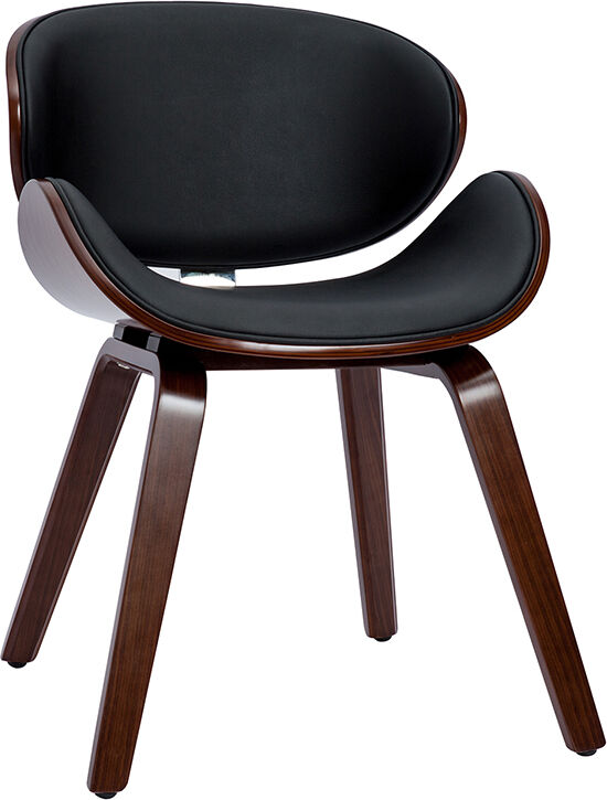 Miliboo Design-Stuhl schwarz und dunkles Walnussfurnier WALNUT