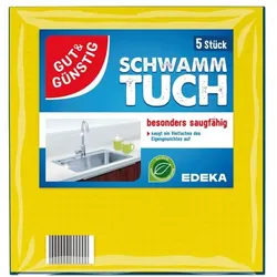 Gut & Günstig Schwammtuch 5er-Pack, 18 cm