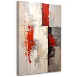 WANDBILD, Rot Beige Abstrakt