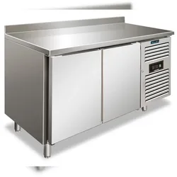 KLIMAITALIA Edelst.-Gefriertisch 2 Türen & belüfteter Fliesenwand. Abtau auto. T° -22°C/-18°C. Dim. LxWxH 136x60x96 cm. SNACK2200BTF