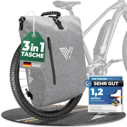 3in1 Fahrradtasche & Rucksack 20L „PRIMUS“ - Grau - 3 in 1 Fahrradtaschen,Bestseller,oft gekauft,Primus,rabatt