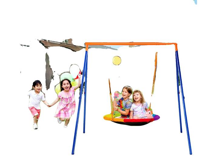 Ensembles de balançoire VEVOR pour le jardin\, capacité de charge de 200 kg\, ensemble de balançoire\, siège de balançoire à disque de 101\,6 cm avec support de balançoire robuste à cadre A en métal et corde réglable\, facile à monter\, ensemble de balançoire pour l'extérieur pour enfants