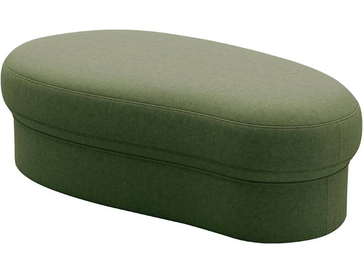Polsterhocker, Flachgewebe LINO, Grün (Olive), 144×82 cm, Handgefertigt, Sit&More