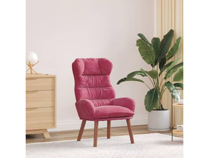 HEFZGDB Ergonomischer Relaxsessel in Weinrot Samt Modernes Design mit Plüsch Komfort für Wohnzimmer