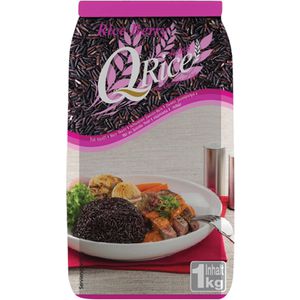 Q-Rice Reis Berry schwarzer Jasminreis aus Thailand, Langkorn, lose, 1 kg