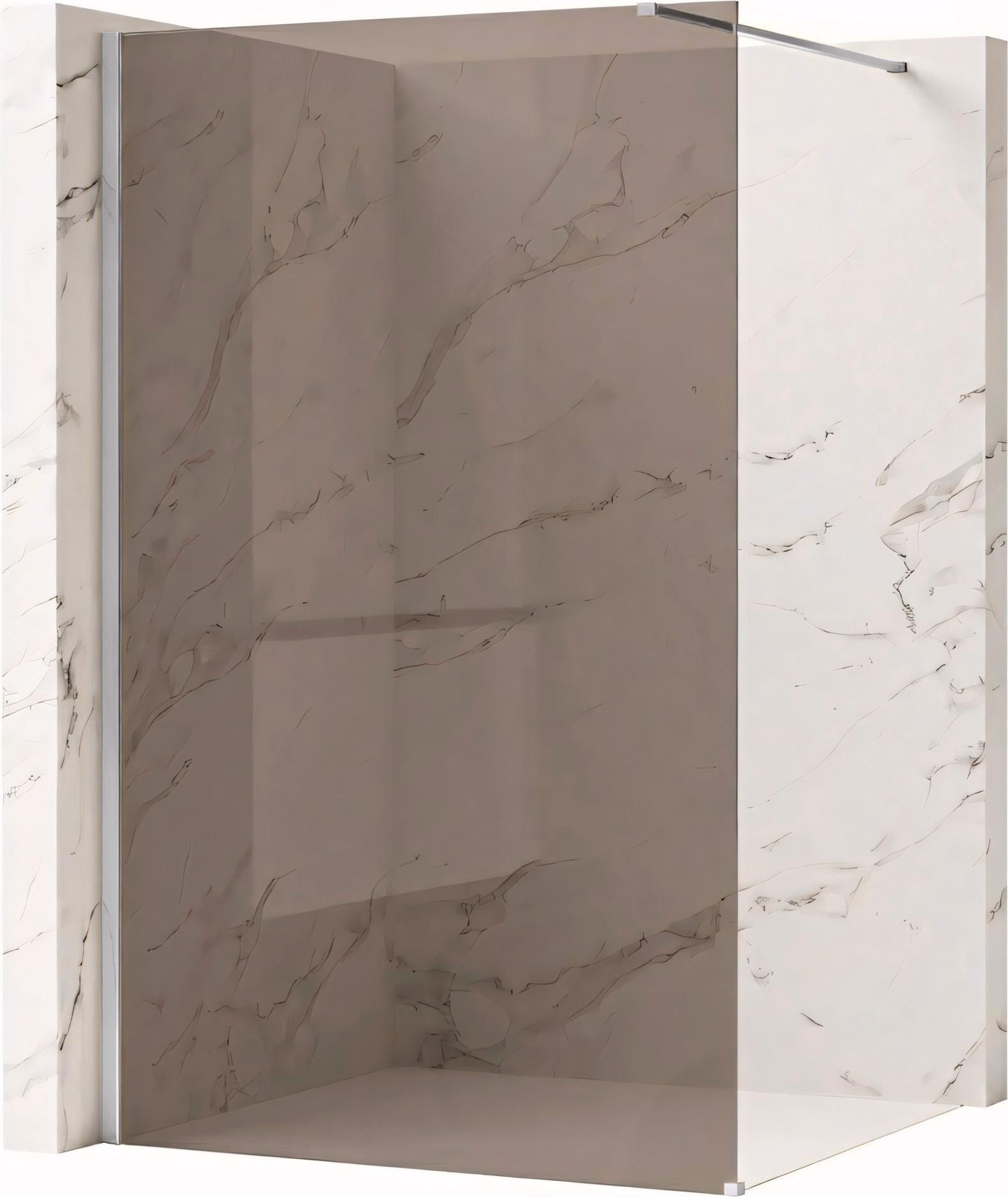 Duschwand Rea Flexi Brown / Chrome 110