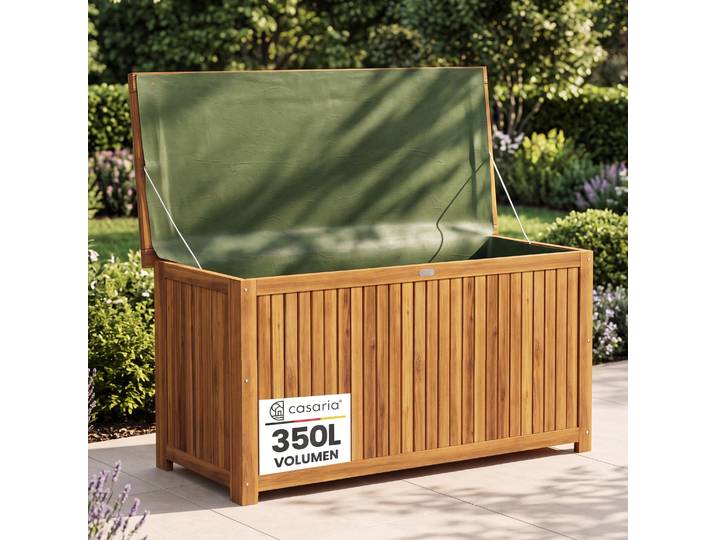 CASARIA Coffre de Jardin Extérieur 205 L en Bois d'Acacia
