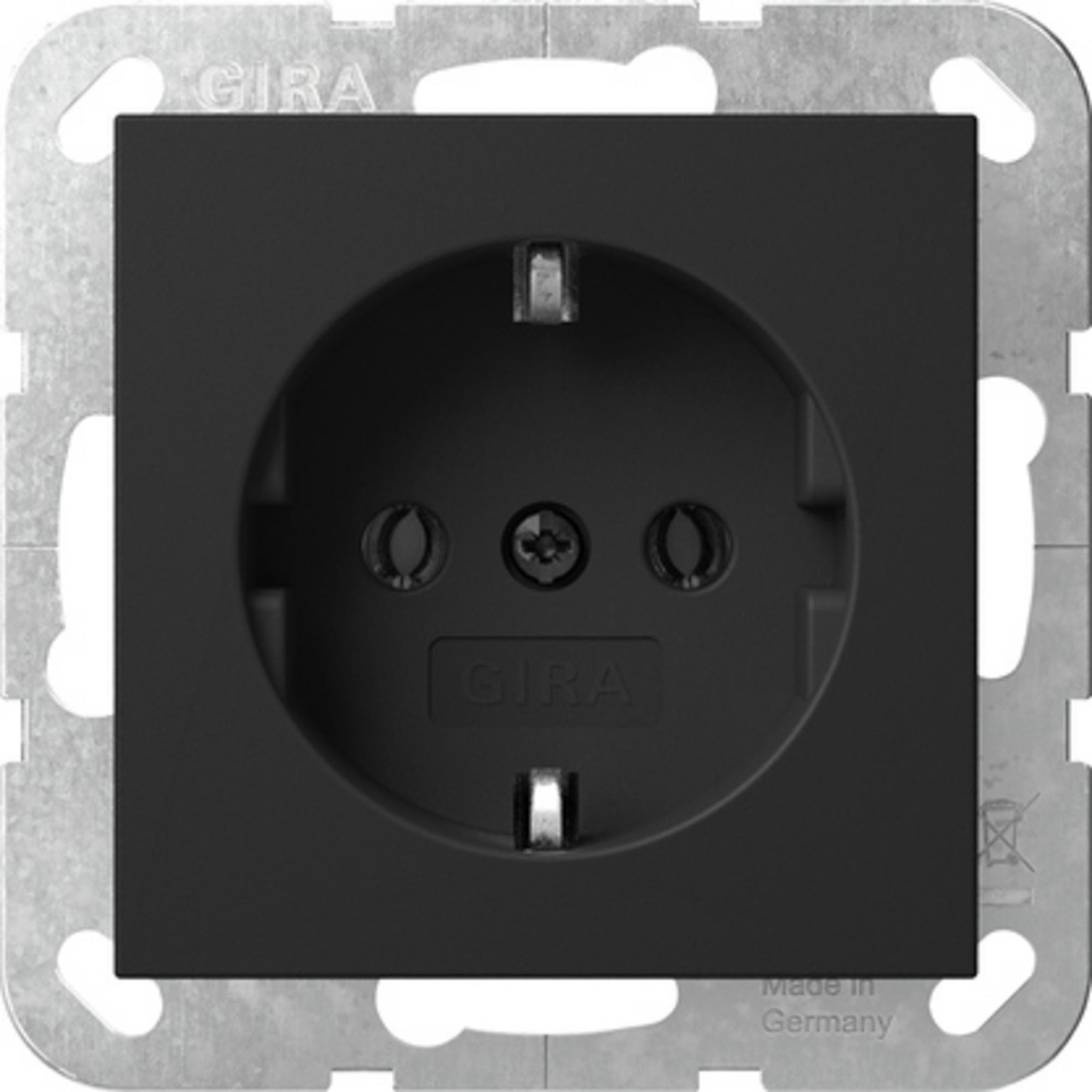 Gira SRK Systeem 55 Schuko stopcontact, zwart