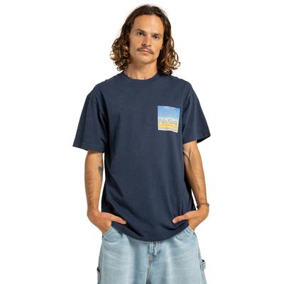 T-Shirt DC SHOES "94 Elevate", Herren, Gr. S, blau (marineblaus rain wash), Obermaterial: 75% Baumwolle, 25% Baumwolle., Shirts T-Shirt