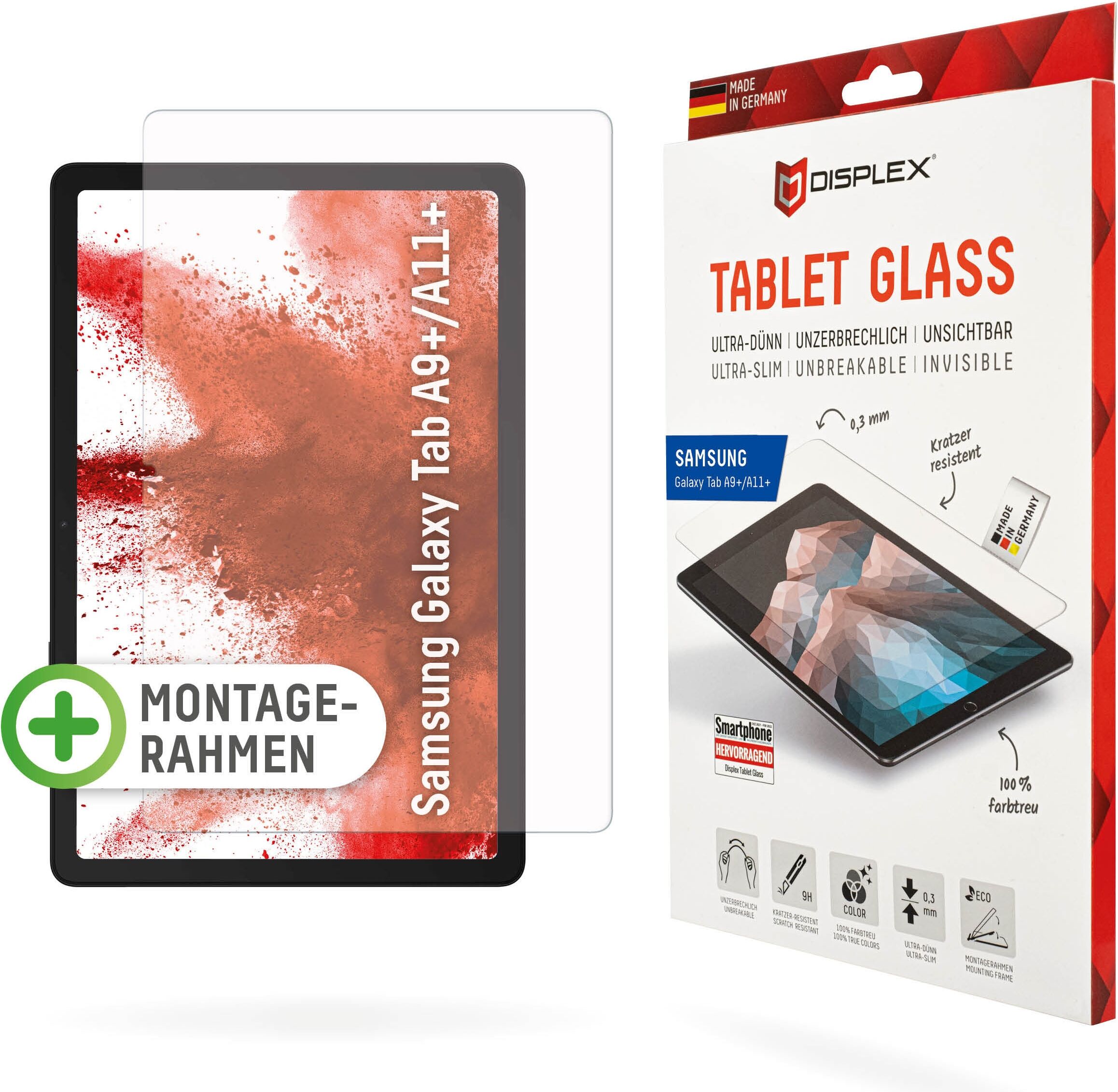 Displex Displayschutzglas "Tablet Glass", transparent, B:19,5cm H:1,8cm T:29,8mm, Displayfolien, Bildschirmschutz, Schutzglas, Splitterschutz, kratzfest, Displayschutzglas