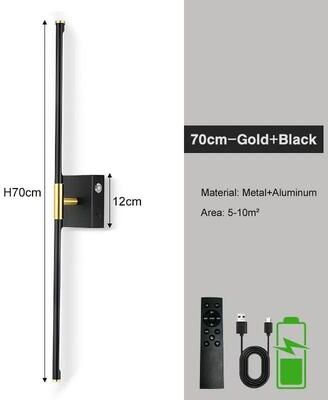 Uplift Picks Rotating Rechargeable LED Wall Sconce With Remote black gold (70 Cm)
