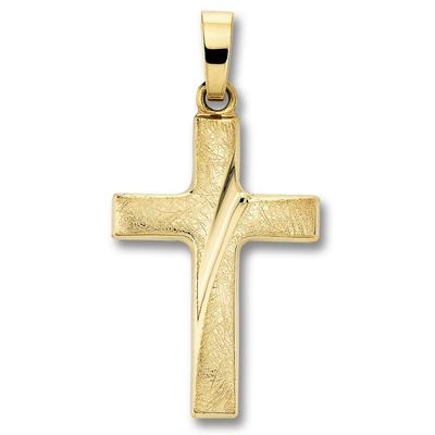 Kettenanhänger ONE ELEMENT "Kreuz Anhänger aus 333 Gelbgold", gold, Schmuckanhänger, Damen, Gelbgold 333 Gold, Gelbgold 333, Gold, Kettenanhänger, Kleines Statement – persönlich, stilvoll, alltagstauglich