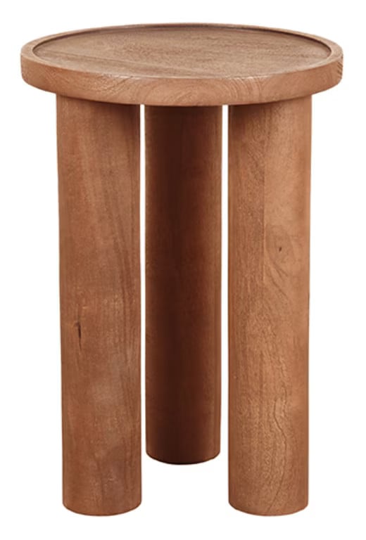 LABEL51 Ronde Bijzettafel Elly Mangohout - Naturel - Diameter: 42 cm