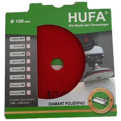 Hufa Fliesen Naturstein Diamant Klett Polierpad Ø 100mm Korn 100 rot