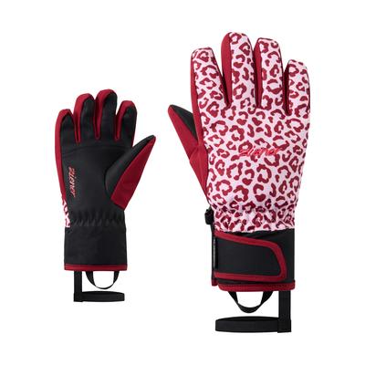 Skihandschuhe ZIENER "LAXI-Z AQUASHIELD PrimaLoft MÄDCHEN", Mädchen, Gr. 3,5, wine pigment, Materialmix, Handschuhe, wasserdicht, winddicht, atmungsaktiv, extra warm durch PrimaLoft
