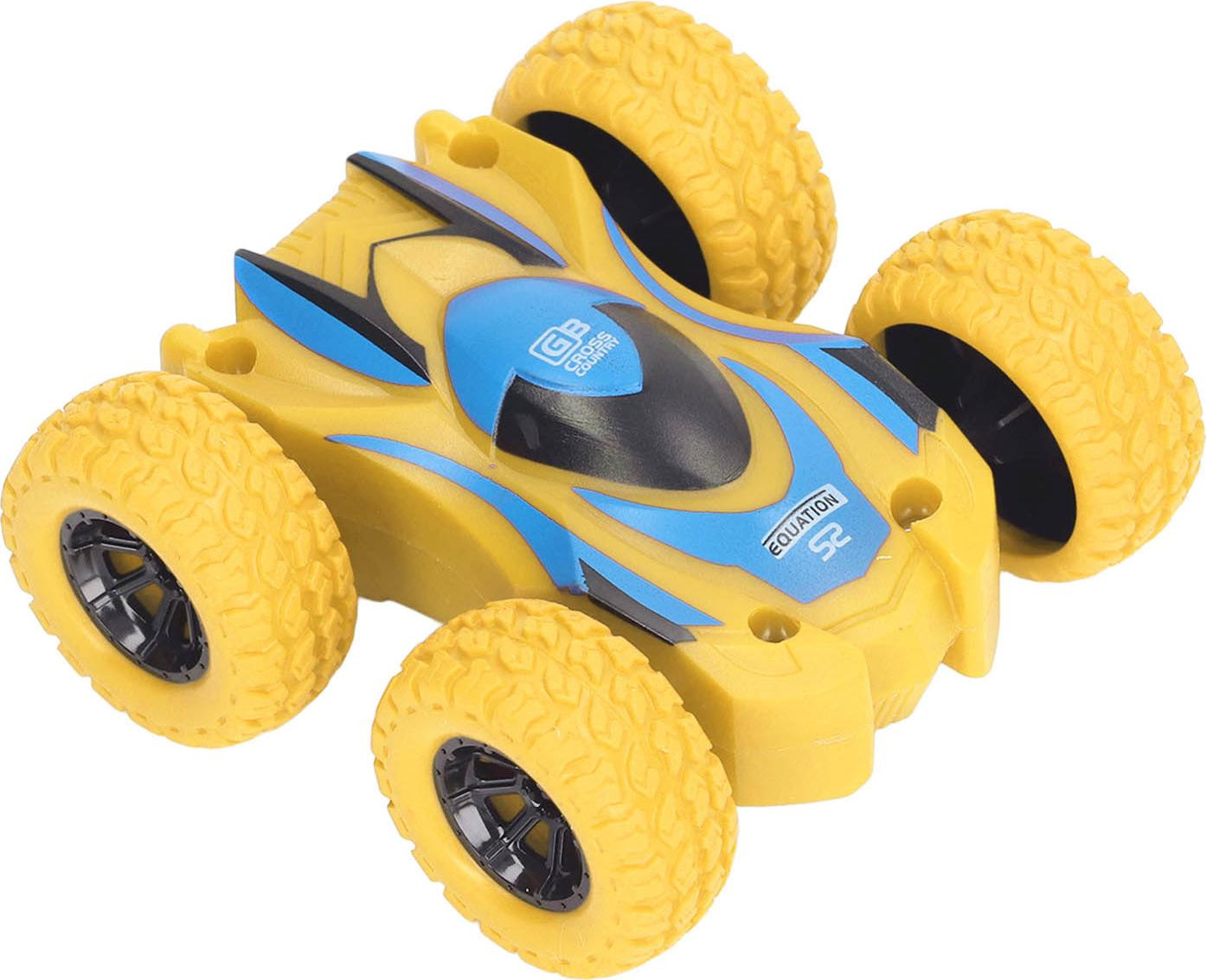 Gistuch Gele Mini-Flips Terugtrekwagen met Dubbele Motor en 4 Grote Wielen