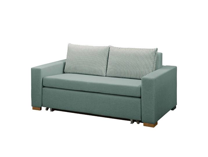 Schlafsofa Basic Grün/Mint Webstoff Sari / Webstoff Habren 173cm mit Schlaffunktion Skandi