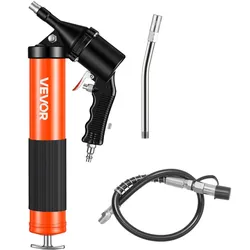 VEVOR Fettpresse, 413 bar, Pistolengriff-Schmierpressen-Set mit 0,4 L Fassungsvermögen, inkl. 45,7 cm Flexschlauch, 1 Verlängerungsrohr und 2 Flachdüsen für Kfz und Schifffahrt