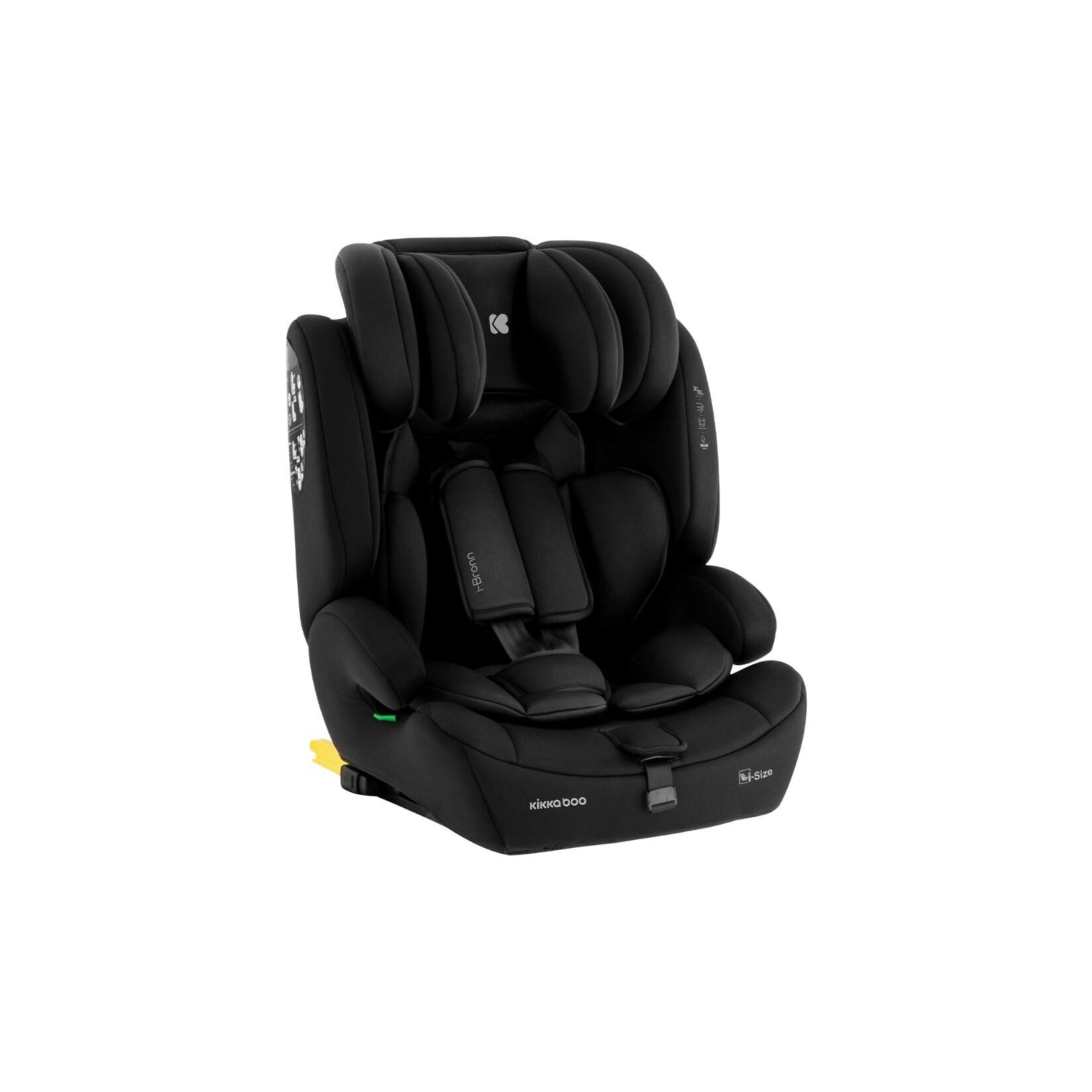 Kikkaboo Kindersitz I-Bronn i-Size (76-150cm) Isofix, Top Tether, Kissen, Gurt schwarz