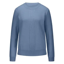 Rundhals-Pullover aus Schurwolle und Kaschmir Fadenmeister Berlin blau, 42