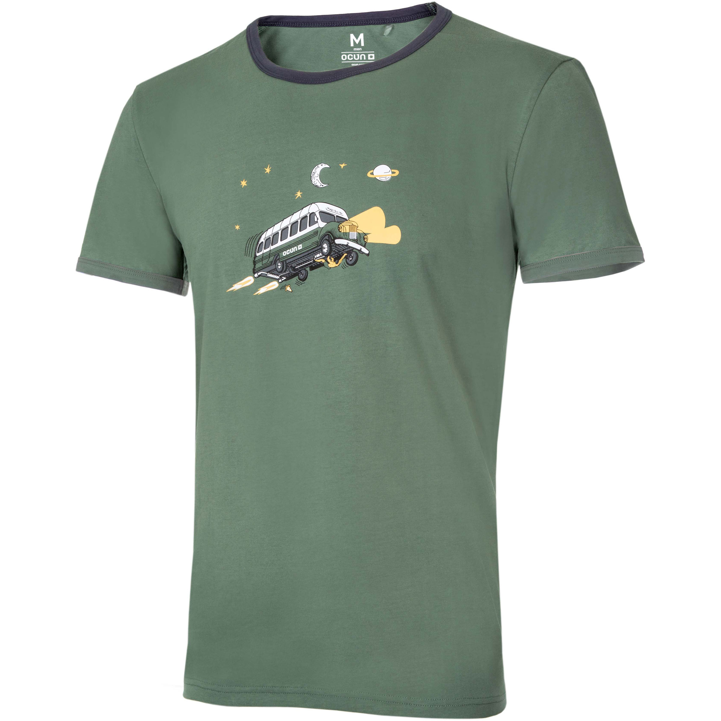 Ocun Classic Organic Magic Bus Herren T-Shirts gruen Größe L Lifestyle Hautfreundlich