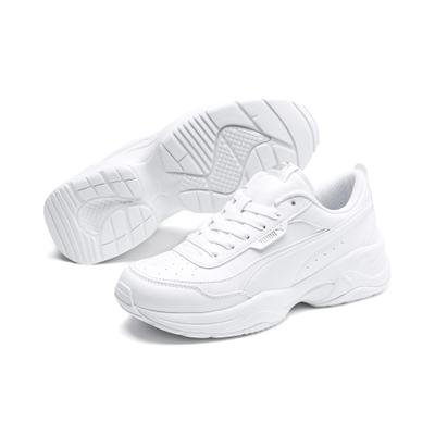 Sneaker PUMA "Cilia Mode Sneakers Damen", Damen, Gr. 40.5, grau (weiß silber gray), Obermaterial: Textil, Synthetik. Futter: Textil. Innensohle: Textil. Laufsohle: Gummi, Synthetik, Schuhe Sneaker