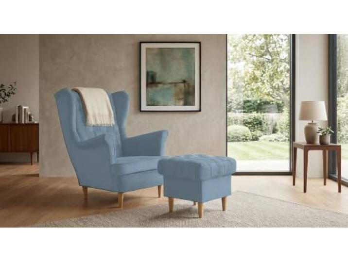 Family Meble Ohrensessel mit Fußhocker Carol Royal – Variante Royal 48
