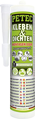 Petec Glas-Metall-Klebstoff Karosserie & Dichtmasse Transparent (290 Ml) 94929 0.29l