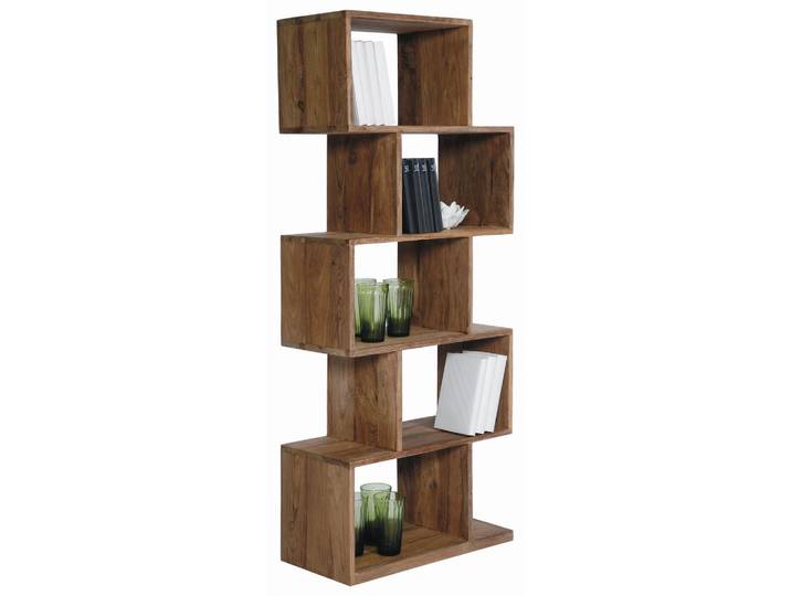 Kare-Design Regal, Sheeshamfarben, Holz, Sheesham, massiv, 60x150x30 cm, Holzmöbel, Holzregale, Bücherregale Holz