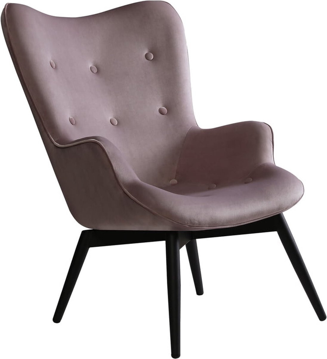 Fauteuil Christine Roze - Fluweel - Zithoogte: 40 cm