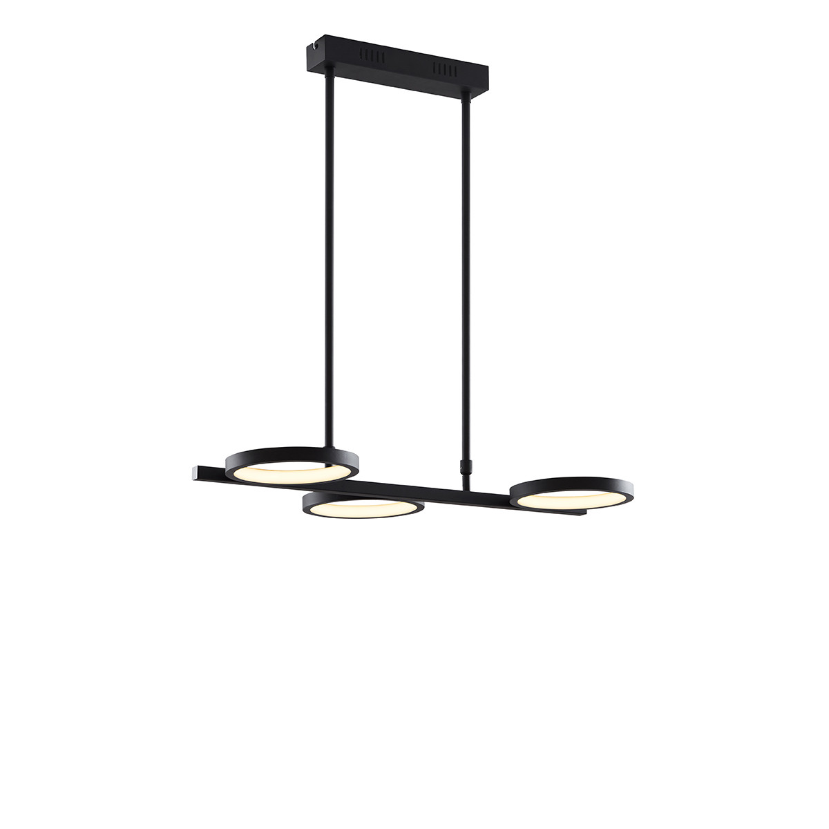 Moderne zwarte aluminium hanglamp met LED van Qazqa, 3-lichts, dimbaar