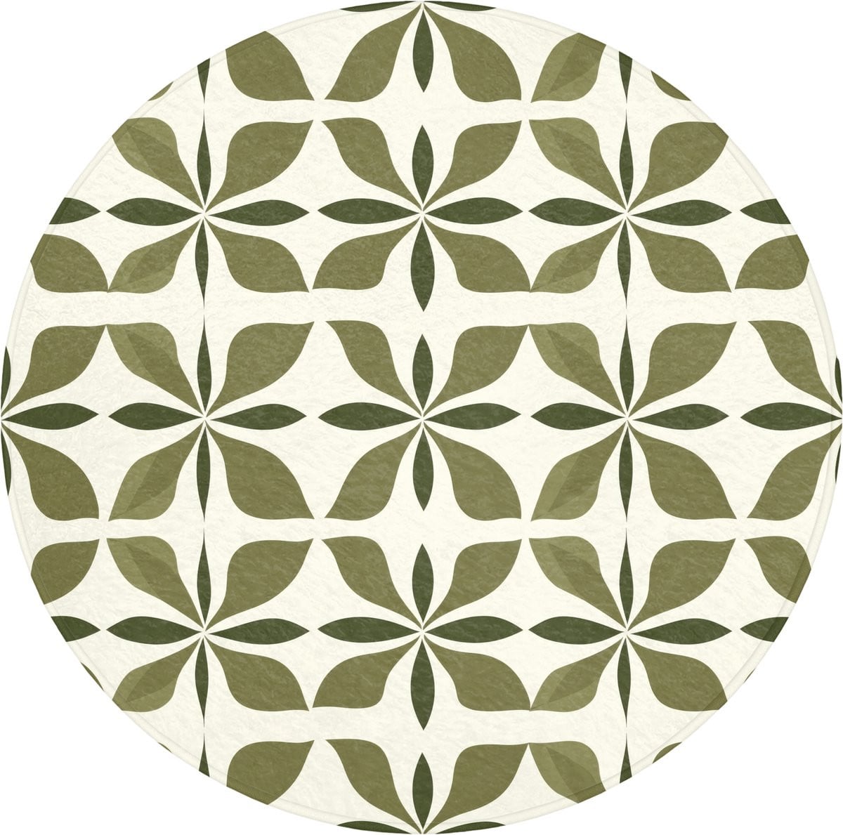 OnlyWow Badmat rond 70x70 cm - Botanisch - Groen - Antislip