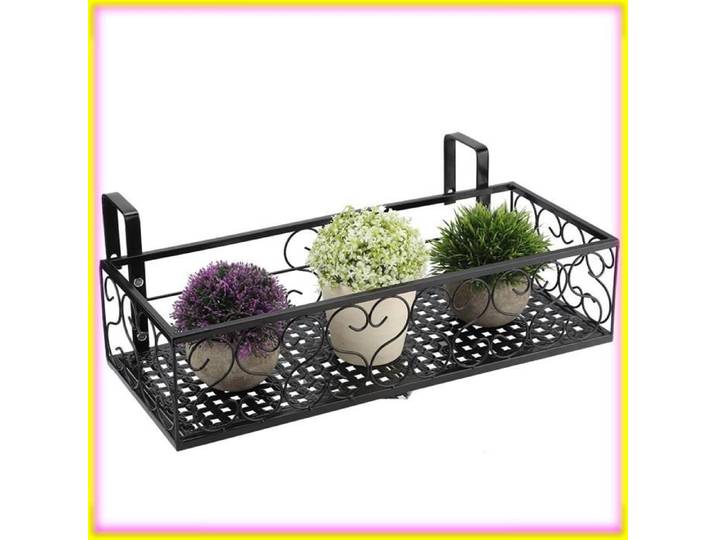 Balcon en fer suspendu support de fleurs support de pot stockage de plantes garde-corps étagère décoration