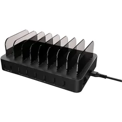 Deltaco DPS-0201 (75 W, 8 Ports), USB Ladegerät, Schwarz