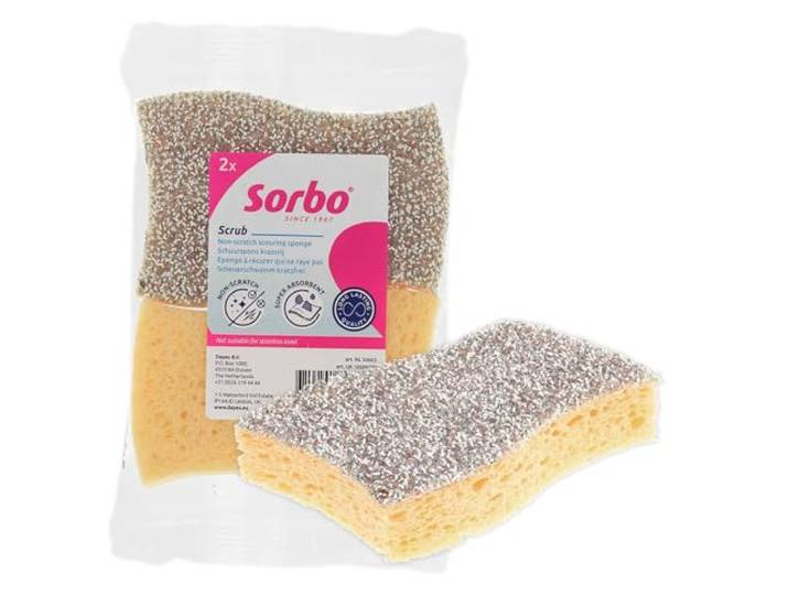 Sorbo Krasvrije Schuurspons Set van 2, Viscose voor Keuken en Sanitair