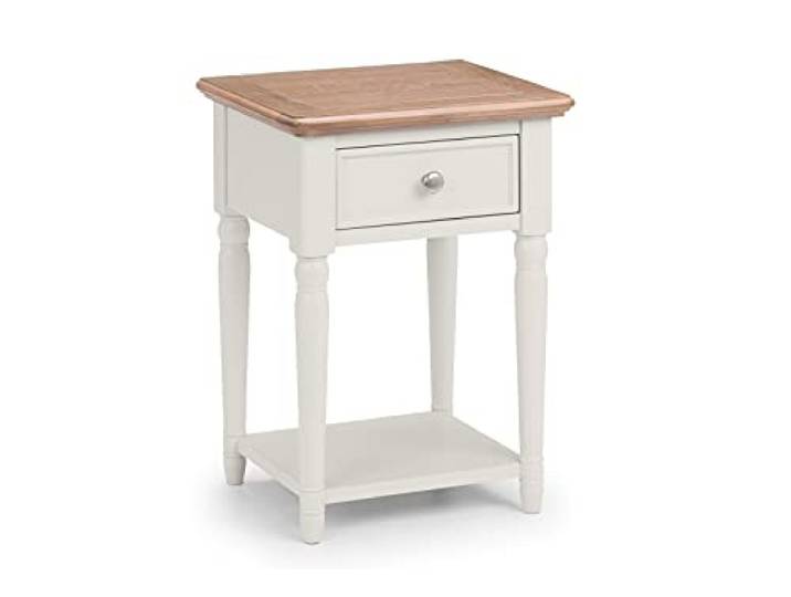 Julian Bowen Provence Lampentisch mit 1 Schublade Moderner Beistelltisch für Wohnzimmer oder Schlafzimmer, Gummibaumholz, praktische Aufbewahrung