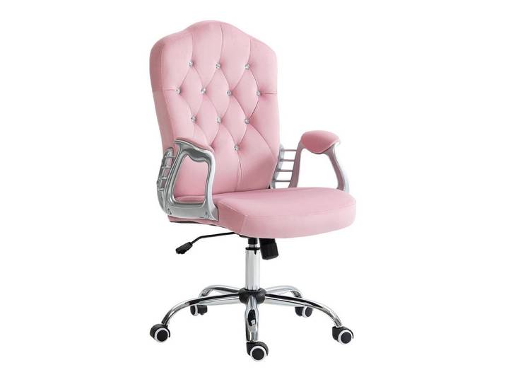 MODFU Bürostuhl Rosa, ergonomisch, mit Wippfunktion, höhenverstellbar, bis 120 kg (Schreibtischstuhl für Frauen, Homeoffice & Arbeitszimmer, 1 St), Bequemer Drehstuhl mit weicher Polsterung & Stabilität