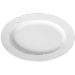 6x Platte, oval, Karizma, weiß, Hotel Porzellan, 34 x23,5 cm
