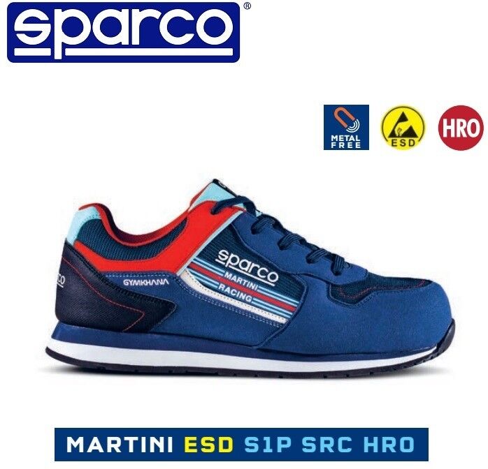 Sparco Scarpe Antinfortunistica Teamwork Gymkhana S3 Esd Martini-R Colore Blu Marine Cod. 07527MR