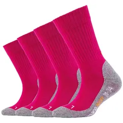 4er Pack camano Pro Tex Crew Socken Kinder 0042 - fuchsia 39-42