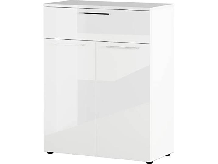 Germania Kommode 3578-84 GW-Sunnyvale, in Weiß, Front und Oberboden Hochglanz, 84 x 107 x 40 cm (BxHxT)