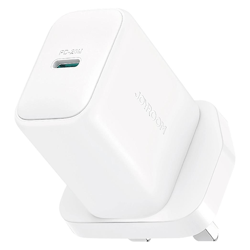Joyroom PD 20W USB-C Fast Charger with 60W USB-C to USB-C Cable, 1m - White (20 W, 1 Port) (JR-TCF20WCC)